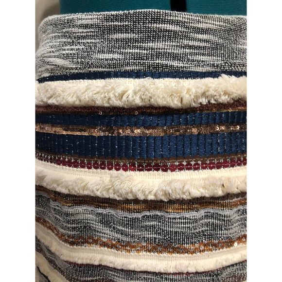 🧺Moulinette Soeurs Anthropologie Embellished Blue Mini Skirt w/ Sequins, size 6 - Picture 5 of 7